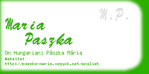 maria paszka business card